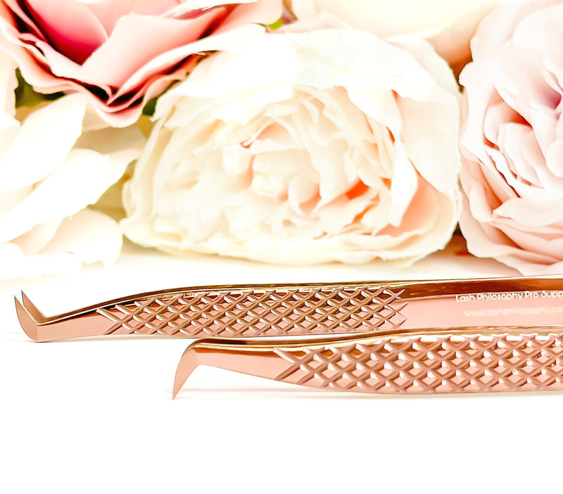 #7C Curved Boot Tweezer Rose Gold Collection
